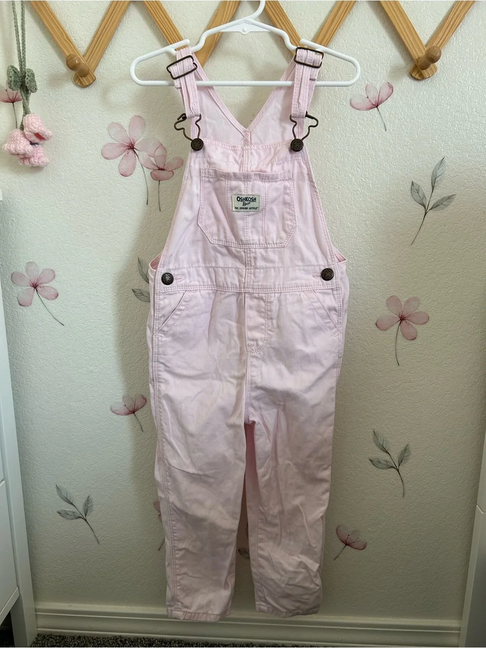 OshKosh B'gosh Pastel Pink Kids Bib Overalls